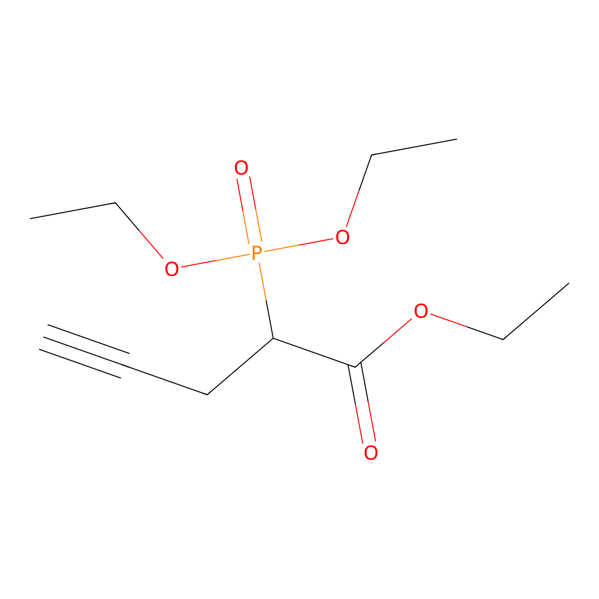 Ethyl 2-(diethoxyphosphoryl)pent-4-ynoate molecular structure, CAS 26199-74-6