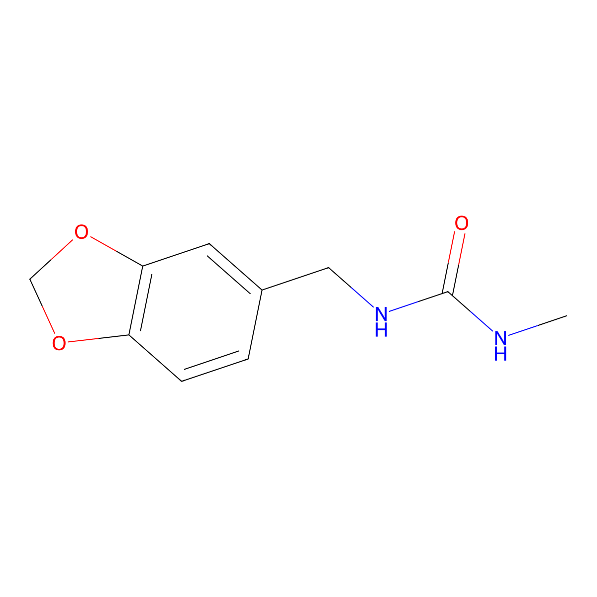 1-(2H-1,3-benzodioxol-5-ylmethyl)-3-methylurea molecular structure, CAS 2620-51-1