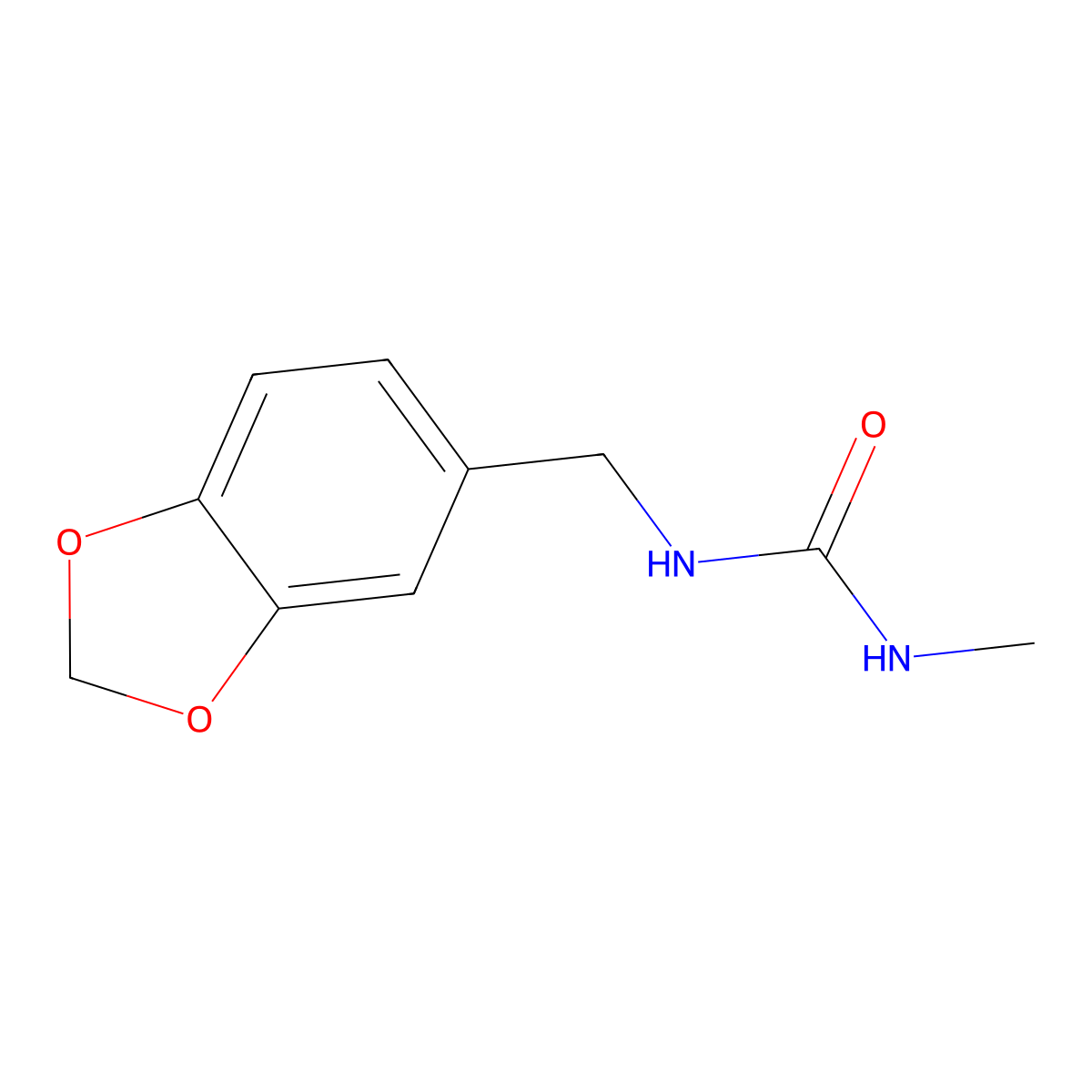 1-(2H-1,3-benzodioxol-5-ylmethyl)-3-methylurea molecular structure, CAS 2620-51-1