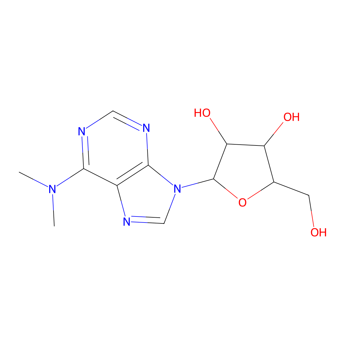 N6-Dimethyladenosine molecular structure, CAS 2620-62-4