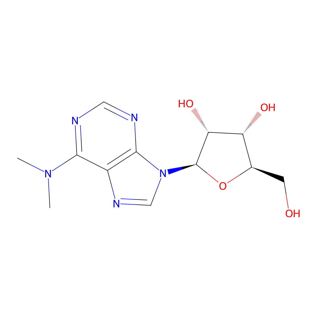 N6-Dimethyladenosine molecular structure, CAS 2620-62-4
