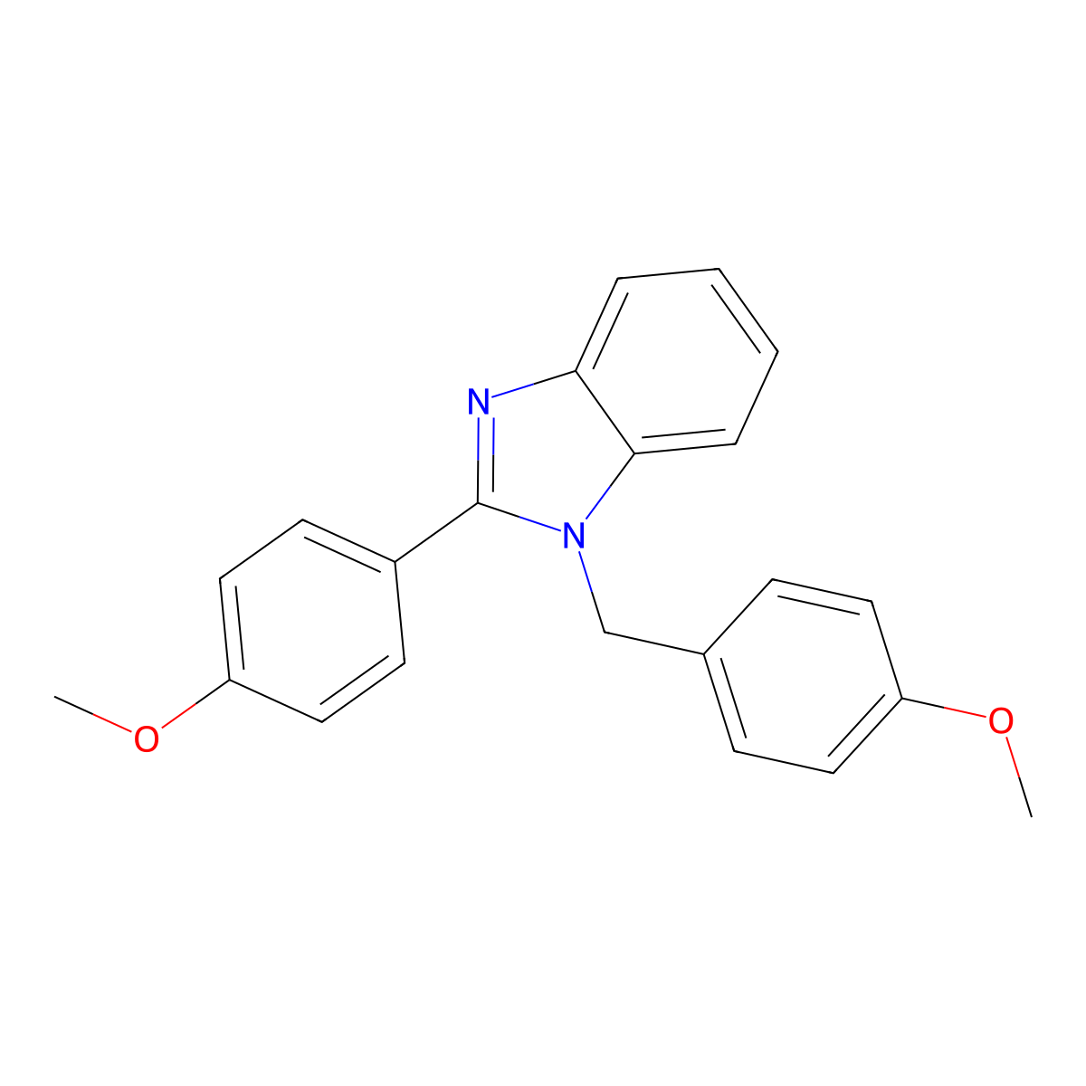 1-(4-methoxybenzyl)-2-(4-methoxyphenyl)-1H-benzo(d)imidazole molecular structure, CAS 2620-83-9