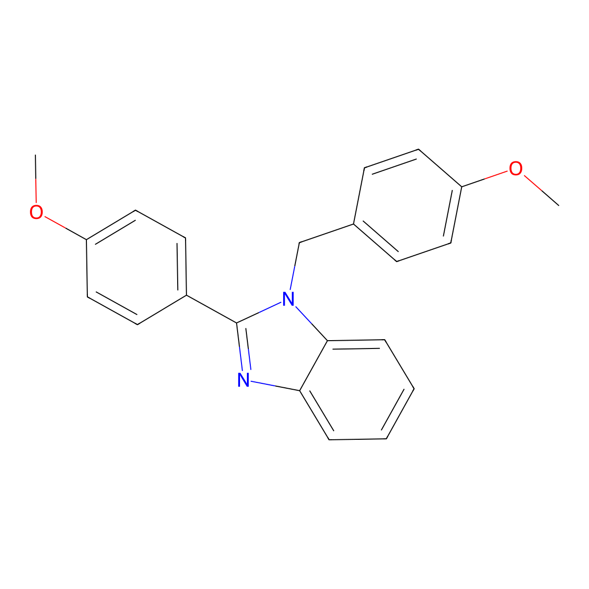1-(4-methoxybenzyl)-2-(4-methoxyphenyl)-1H-benzo(d)imidazole molecular structure, CAS 2620-83-9