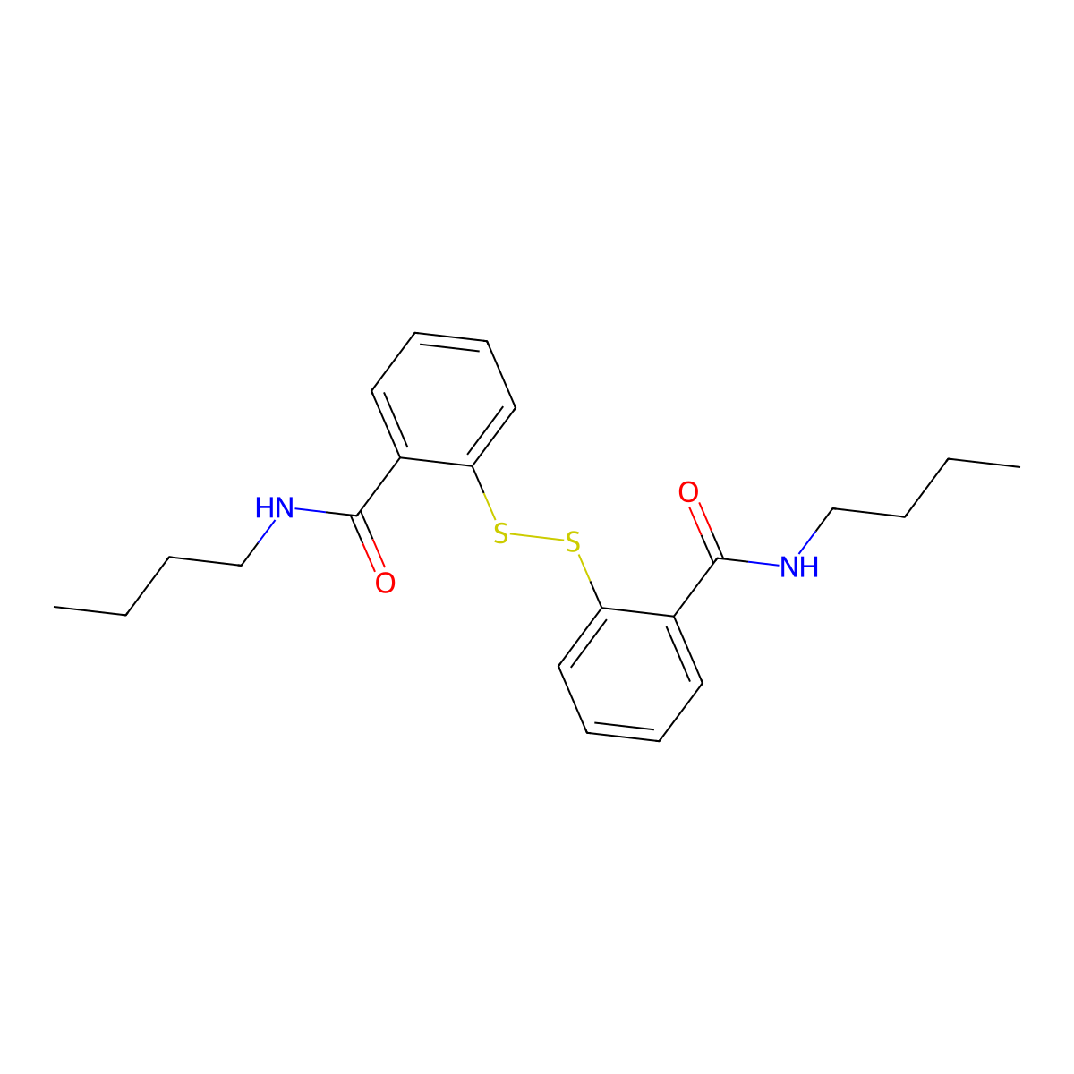 2,2'-Dithiobis[N-butylbenzamide] molecular structure, CAS 2620-88-4