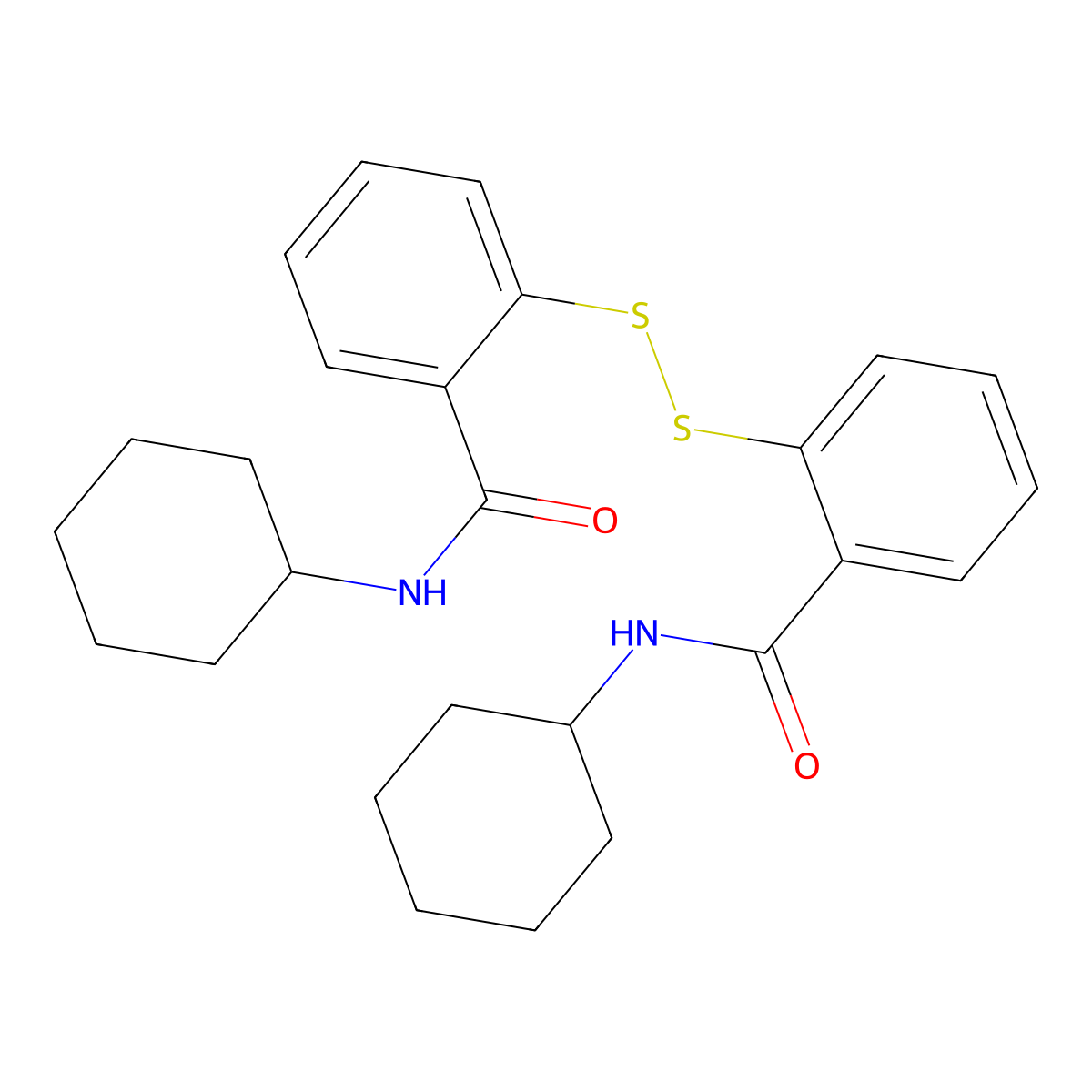 2,2'-Dithiobis(N-cyclohexylbenzamide) molecular structure, CAS 2620-89-5