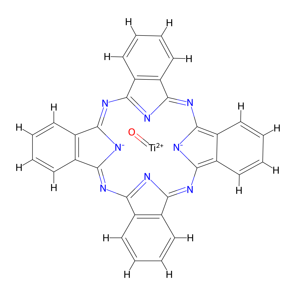 Titanium, oxo(29H,31H-phthalocyaninato(2-)-kappaN29,kappaN30,kappaN31,kappaN32)-, (SP-5-12)- molecular structure, CAS 26201-32-1