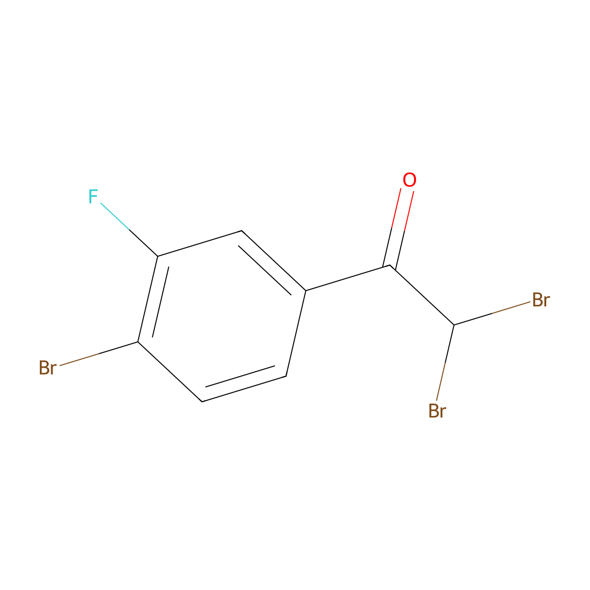 2,2-Dibromo-1-(4-bromo-3-fluorophenyl)ethanone molecular structure, CAS 2620490-81-3