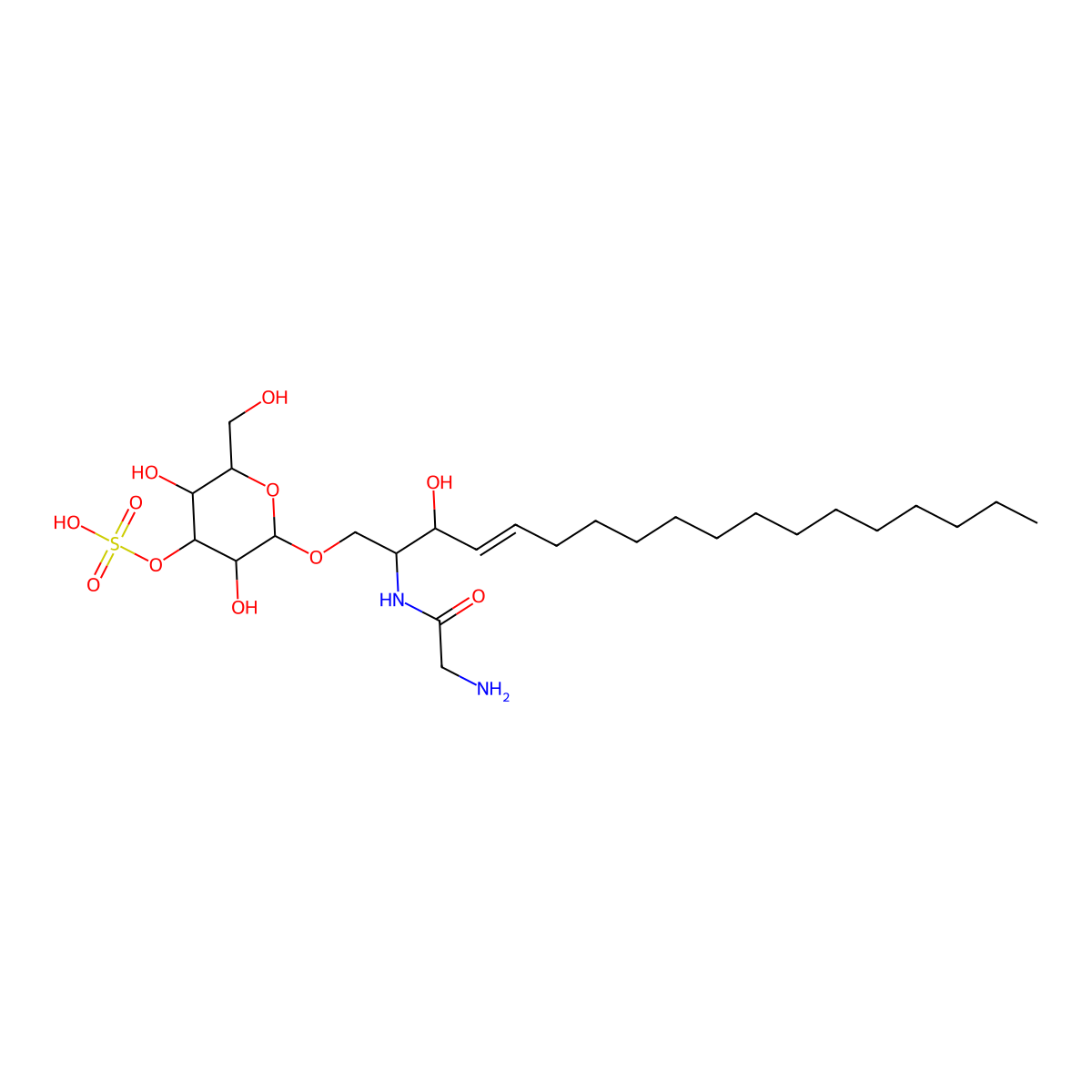 N-Glycine 3'-sulfo Galactosylsphingosine molecular structure, CAS 2620491-81-6