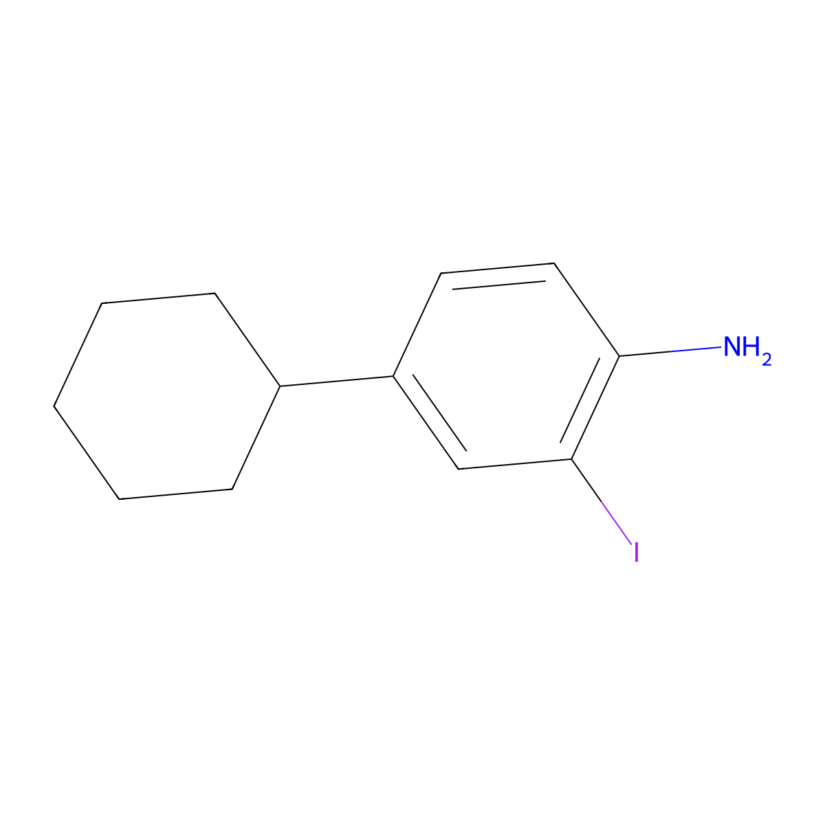 4-Cyclohexyl-2-iodoaniline molecular structure, CAS 2620530-45-0