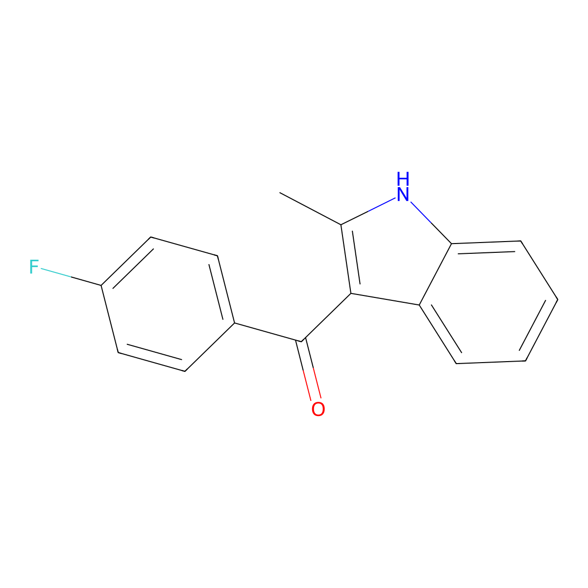 (4-Fluorophenyl)(2-methyl-1H-indol-3-yl)methanone molecular structure, CAS 26206-00-8
