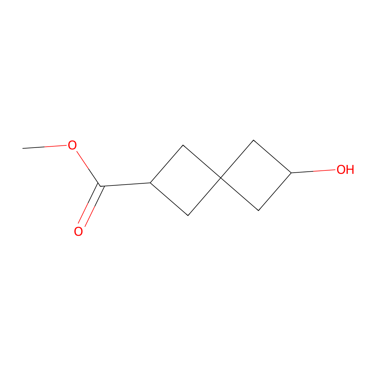 Methyl 6-hydroxyspiro[3.3]heptane-2-carboxylate molecular structure, CAS 2620631-82-3