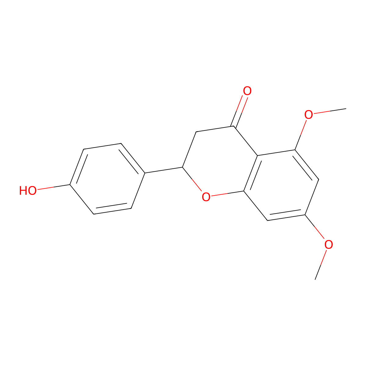 5,7-Dimethoxy-4'-hydroxyflavanone molecular structure, CAS 26207-67-0