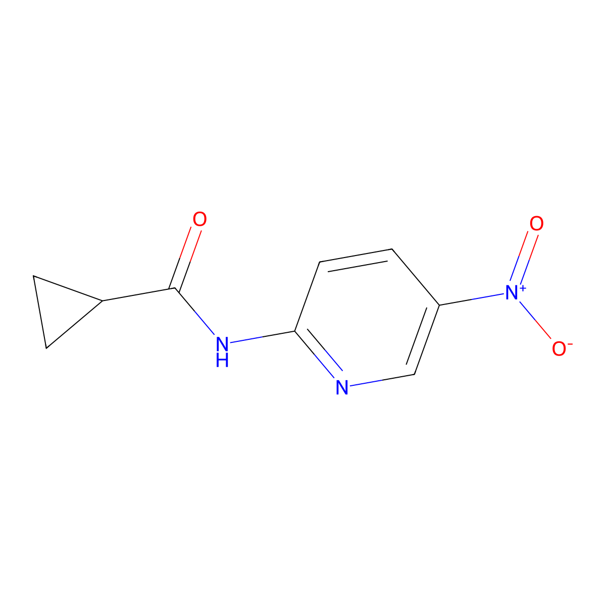 N-(5-nitropyridin-2-yl)cyclopropanecarboxamide molecular structure, CAS 26207-88-5