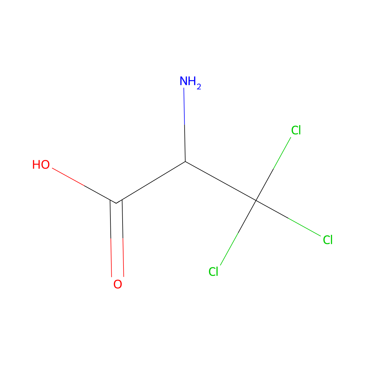 2-Amino-3,3,3-trichloropropanoic acid molecular structure, CAS 26208-20-8