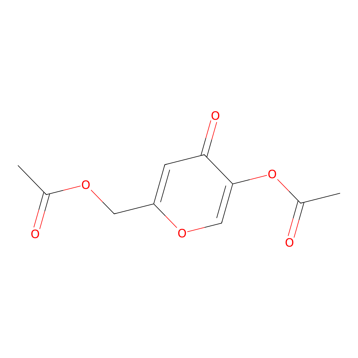 Di-O-acetylkojic acid molecular structure, CAS 26209-93-8