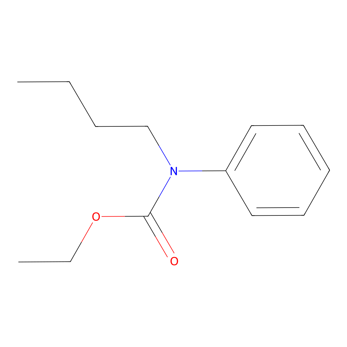 Ethyl N-n-butyl-N-phenylcarbamate molecular structure, CAS 2621-75-2