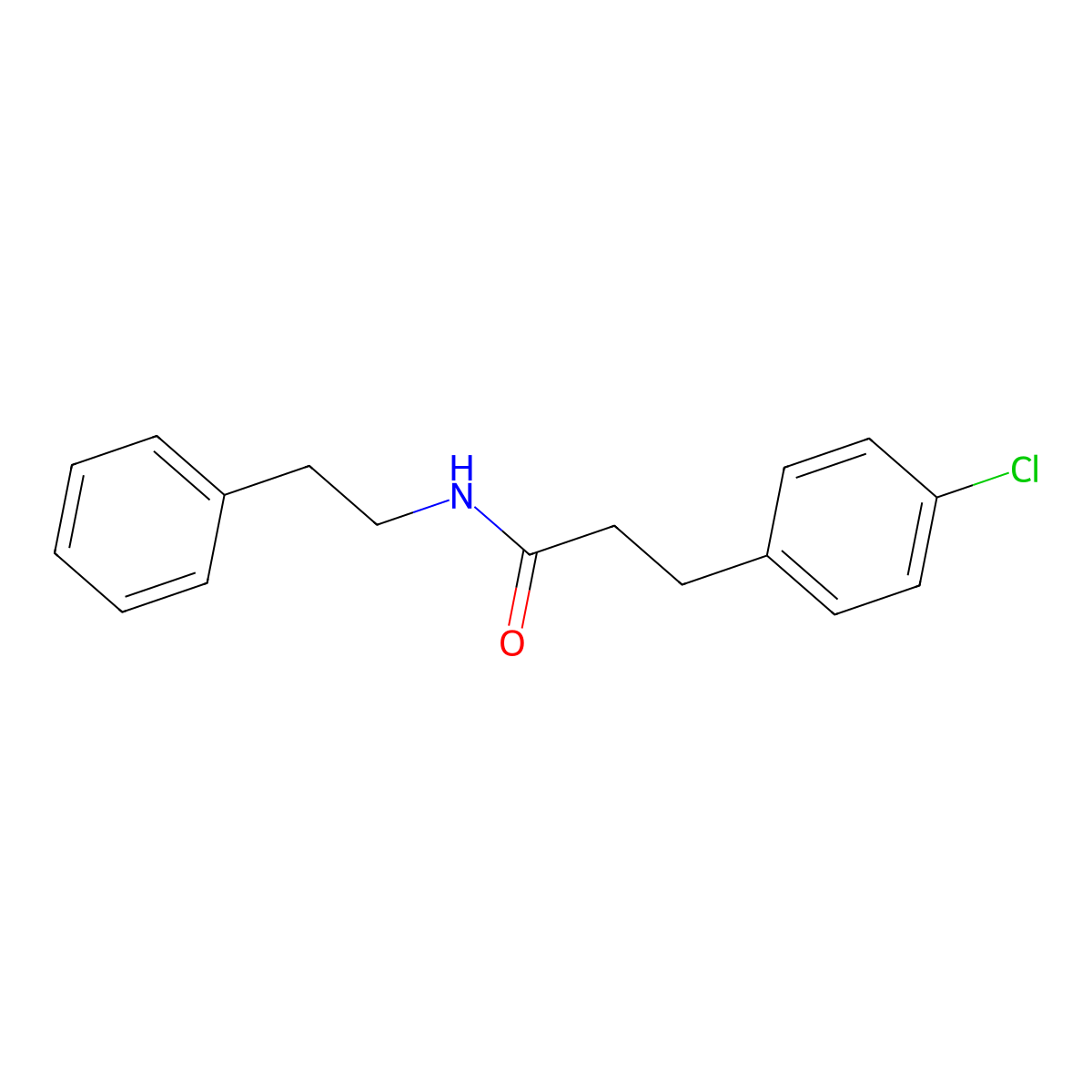 3-(4-chlorophenyl)-N-(2-phenylethyl)propanamide molecular structure, CAS 26210-35-5