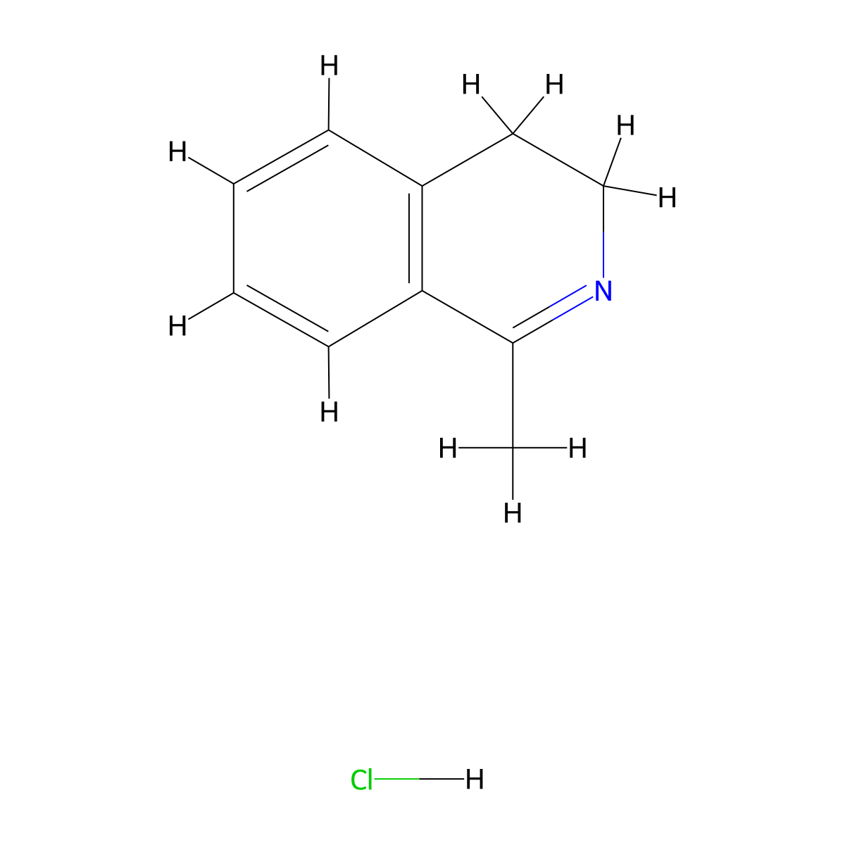 1-methyl-3,4-dihydroisoquinoline Hydrochloride molecular structure, CAS 26210-39-9