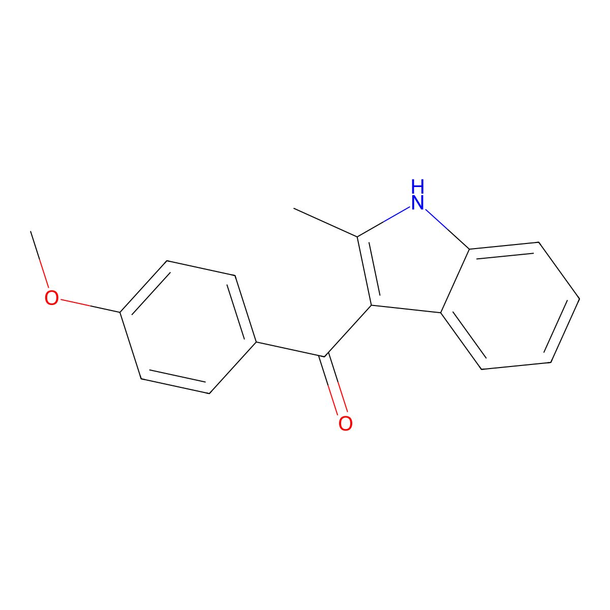 (4-Methoxyphenyl)(2-methyl-1H-indol-3-yl)methanone molecular structure, CAS 26211-90-5