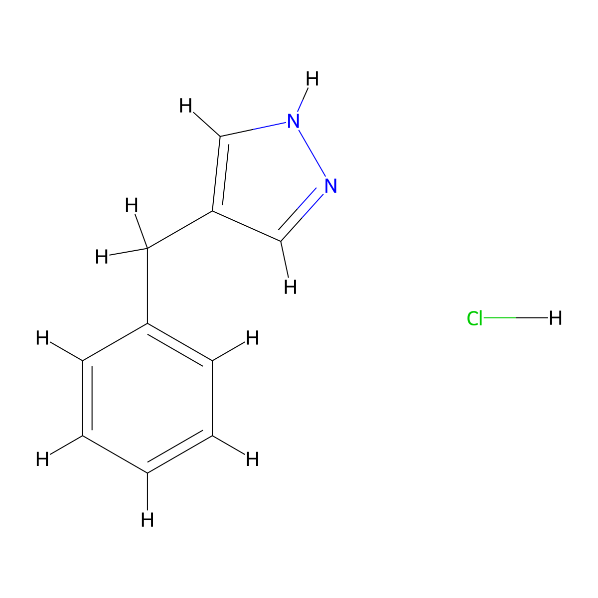 4-benzyl-1H-pyrazole hydrochloride molecular structure, CAS 2621398-52-3