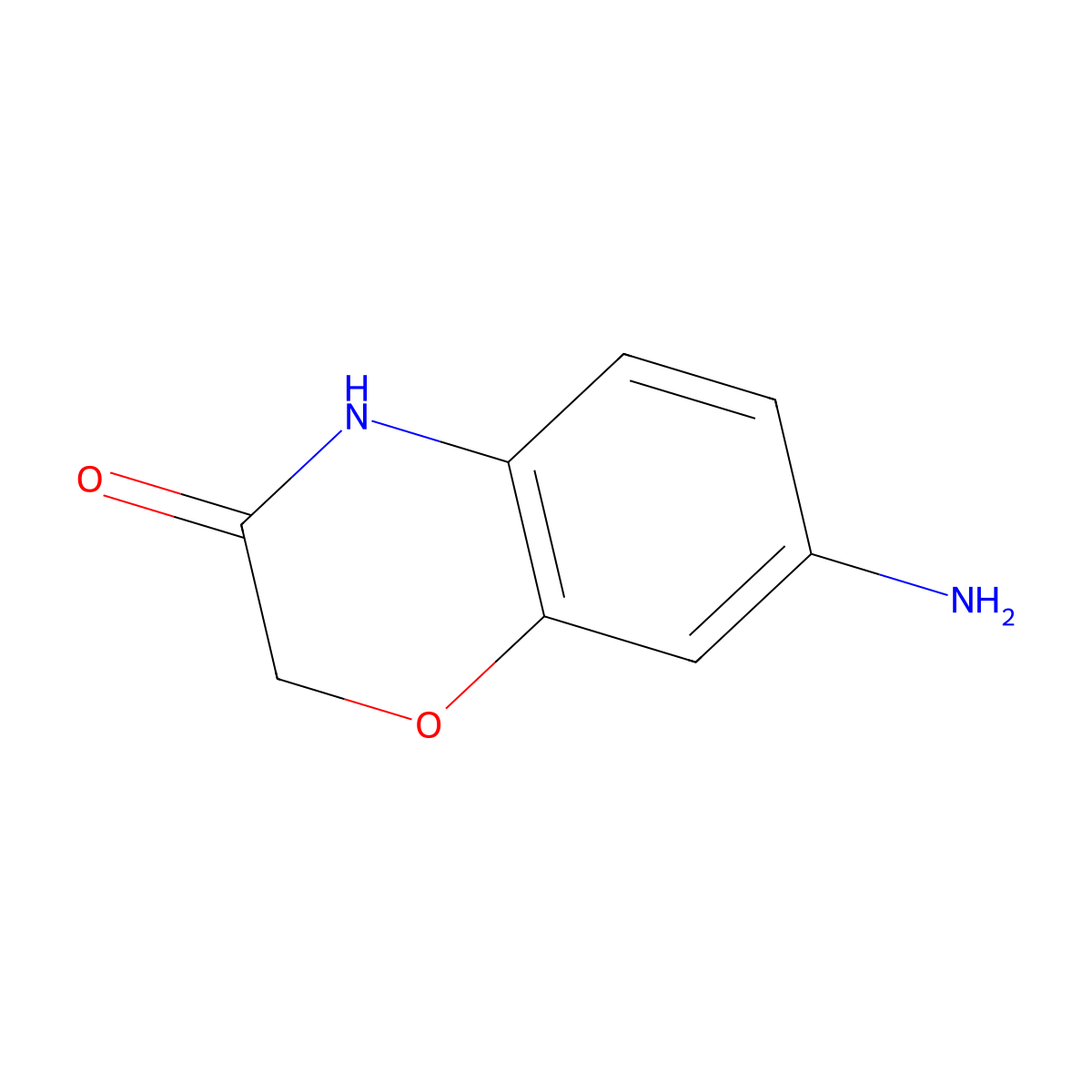 7-amino-3,4-dihydro-2H-1,4-benzoxazin-3-one molecular structure, CAS 26215-14-5