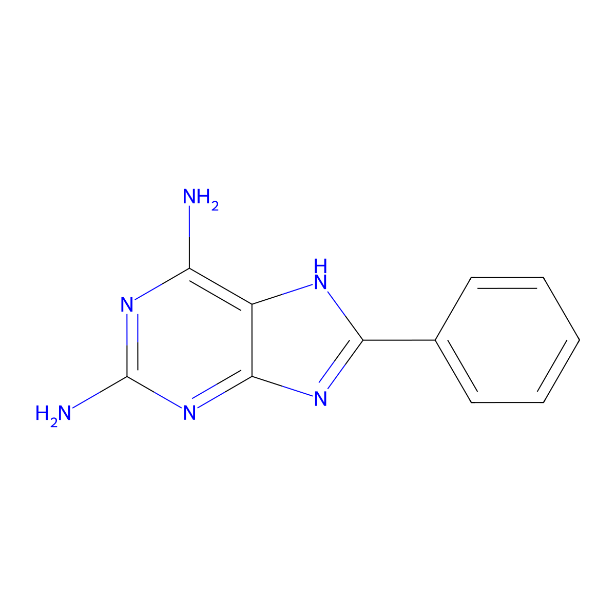 2,6-Diamino-8-phenylpurine molecular structure, CAS 26216-55-7