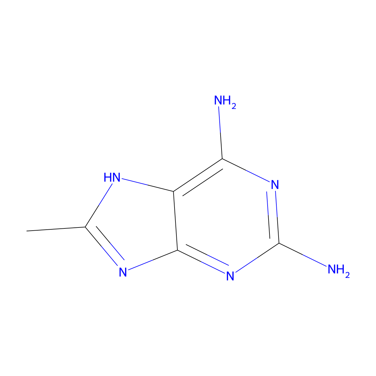 8-Methyl-7H-purine-2,6-diamine molecular structure, CAS 26216-56-8