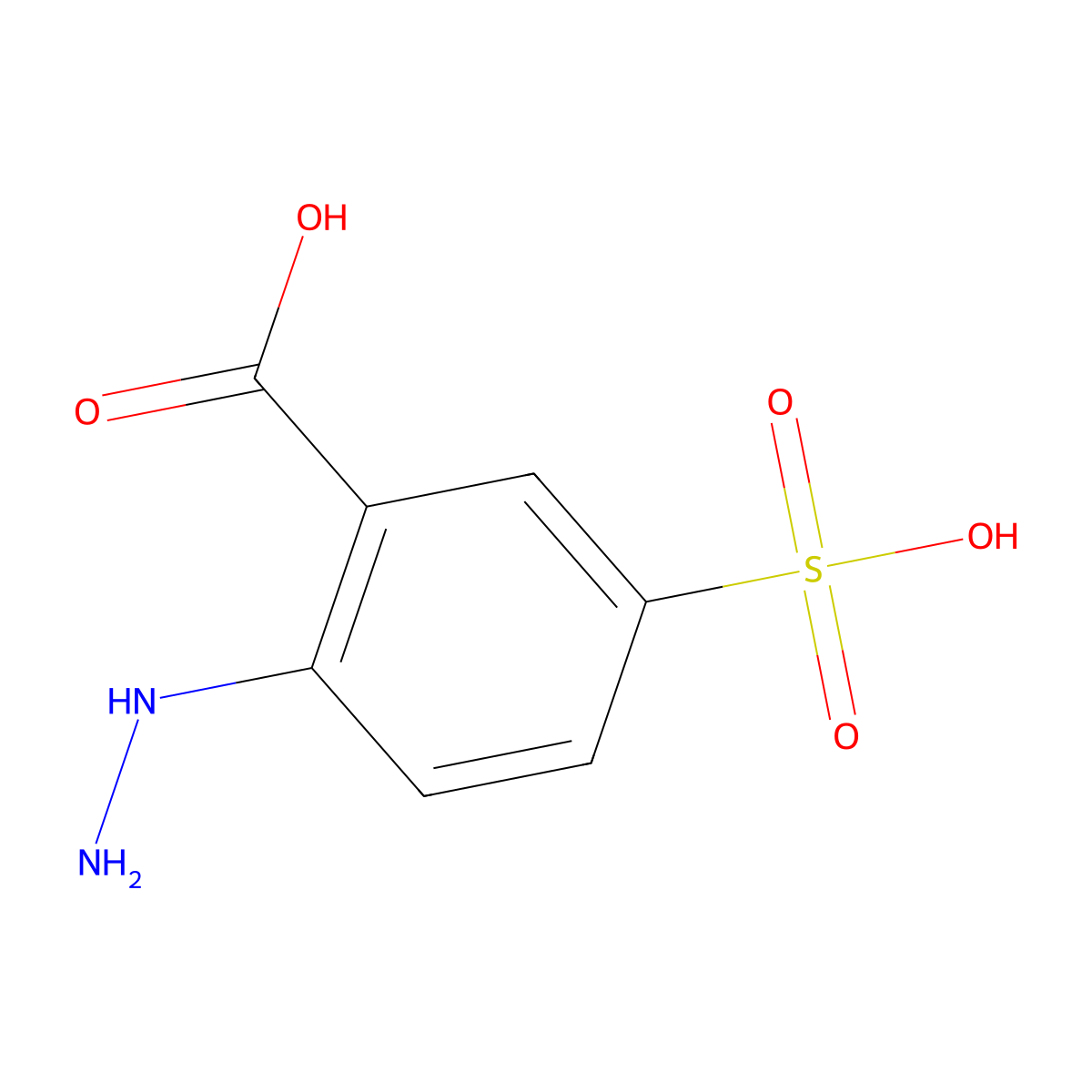 Benzoic acid, 2-hydrazinyl-5-sulfo- molecular structure, CAS 26218-12-2
