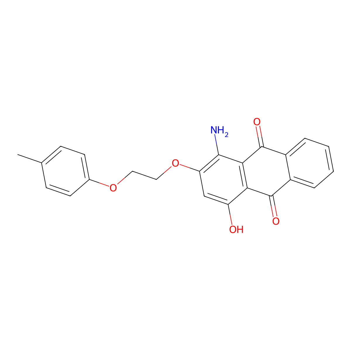1-Amino-4-hydroxy-2-(2-(4-methylphenoxy)ethoxy)anthraquinone molecular structure, CAS 26219-05-6