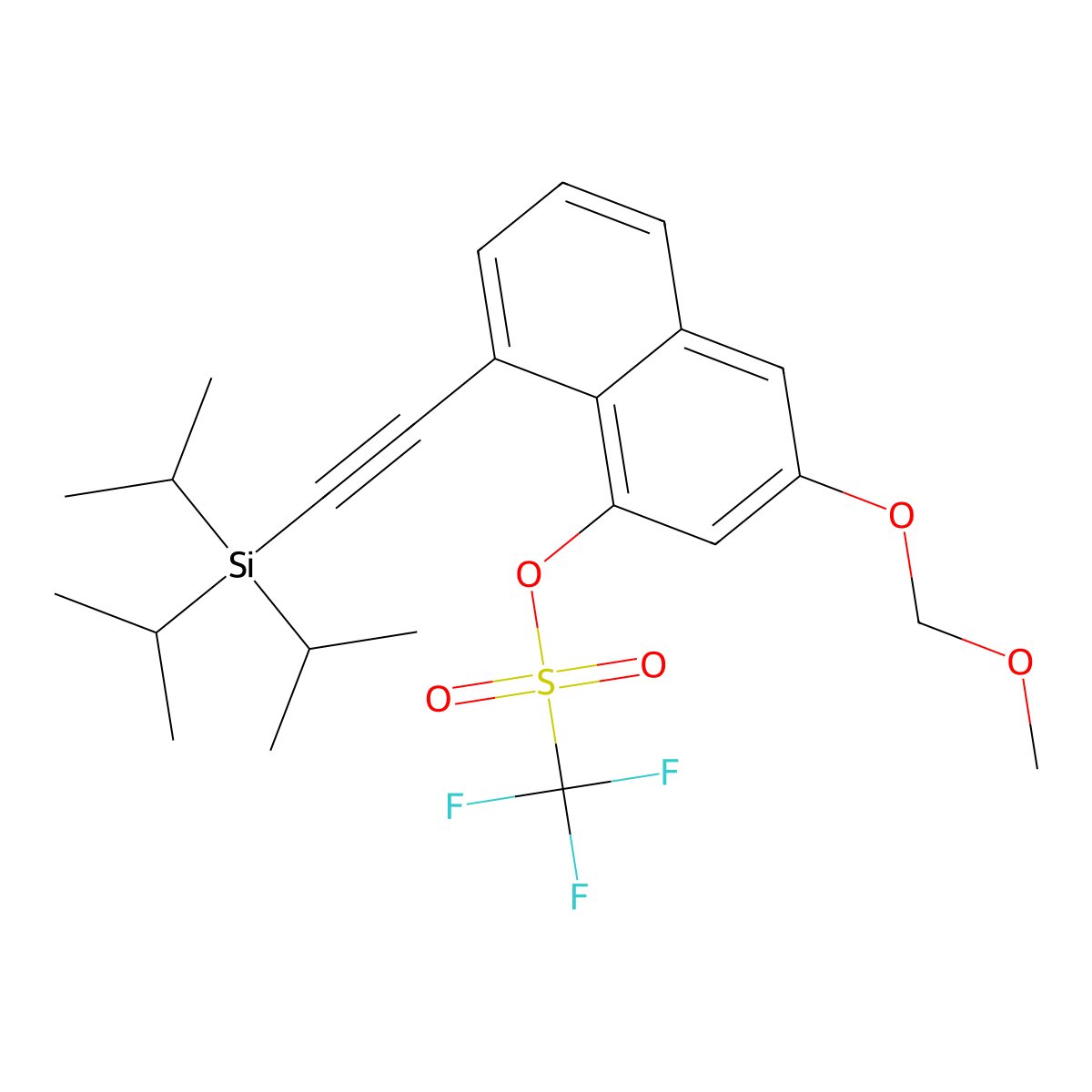 3-(Methoxymethoxy)-8-((triisopropylsilyl)ethynyl)naphthalen-1-yl trifluoromethanesulfonate molecular structure, CAS 2621932-41-8