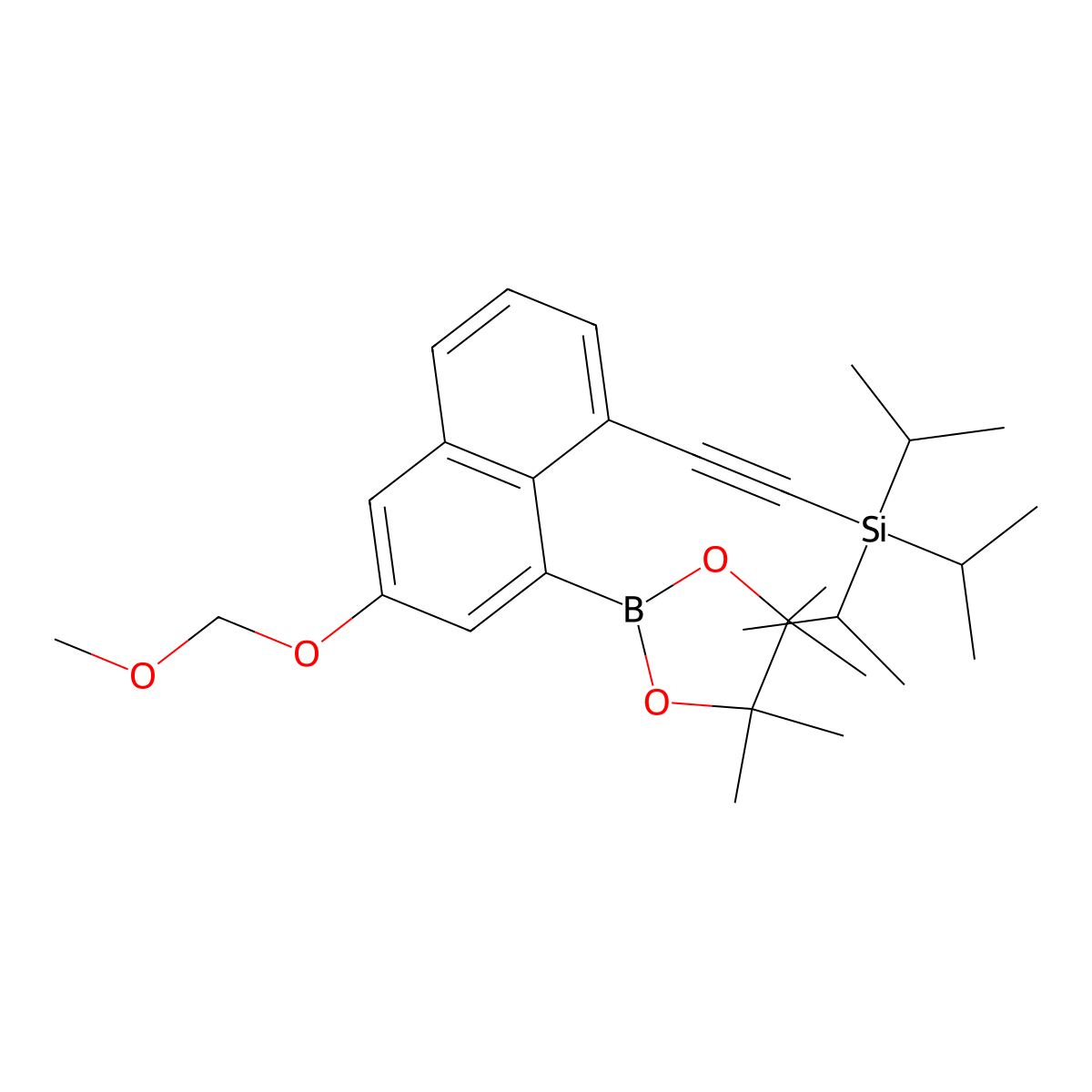 Triisopropyl((6-(methoxymethoxy)-8-(4,4,5,5-tetramethyl-1,3,2-dioxaborolan-2-yl)naphthalen-1-yl)ethynyl)silane molecular structure, CAS 2621932-42-9
