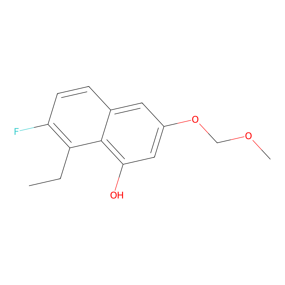 8-Ethyl-7-fluoro-3-(methoxymethoxy)naphthalen-1-ol molecular structure, CAS 2621932-46-3