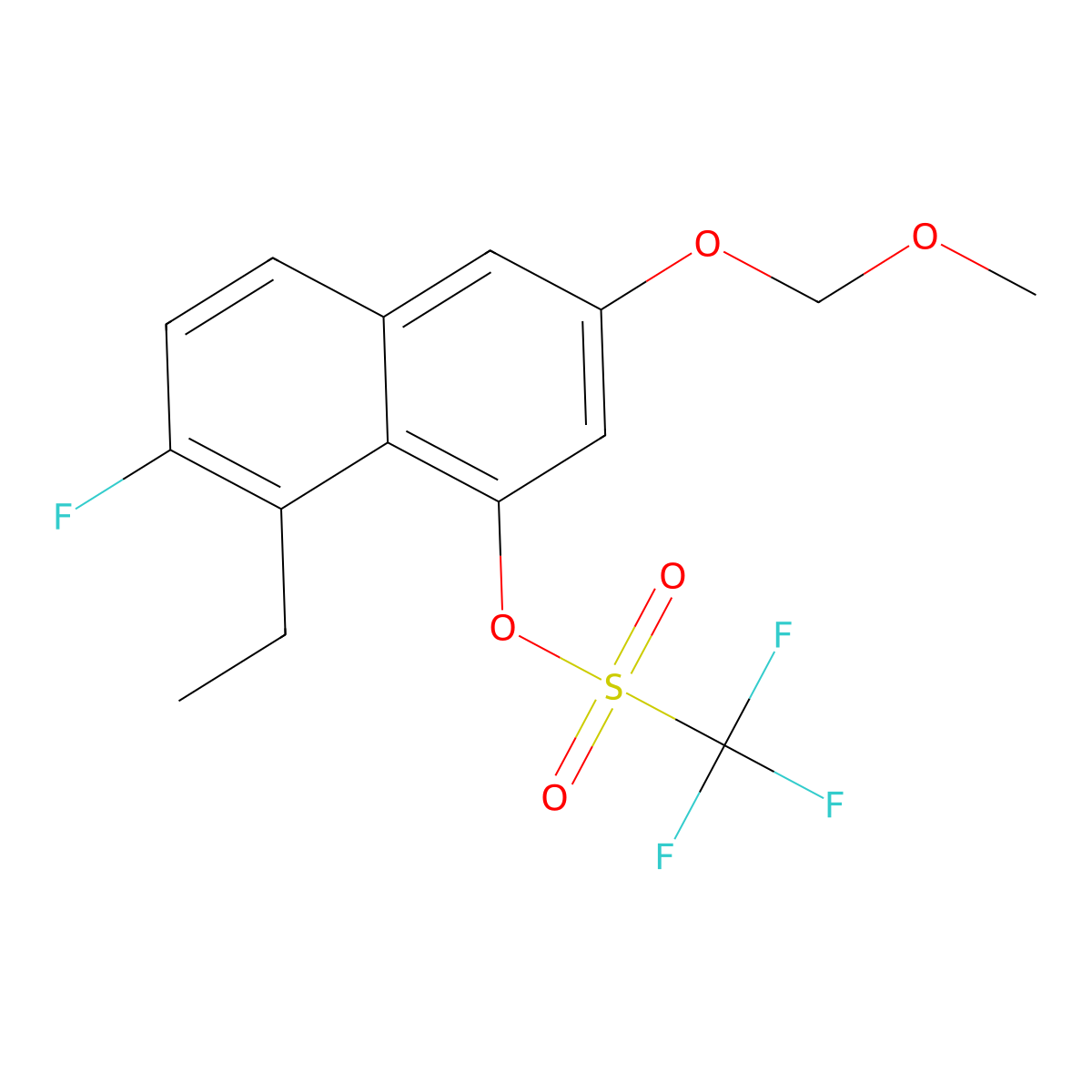 [8-Ethyl-7-fluoro-3-(methoxymethoxy)-1-naphthyl] trifluoromethanesulfonate molecular structure, CAS 2621932-47-4