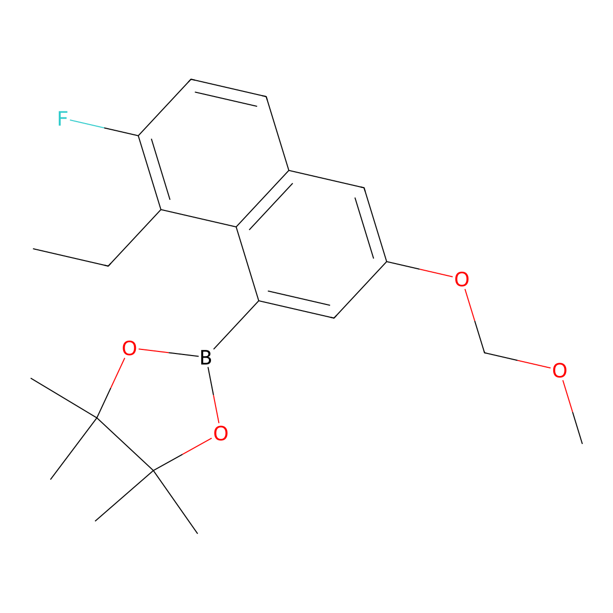 2-(8-Ethyl-7-fluoro-3-(methoxymethoxy)naphthalen-1-yl)-4,4,5,5-tetramethyl-1,3,2-dioxaborolane molecular structure, CAS 2621932-48-5