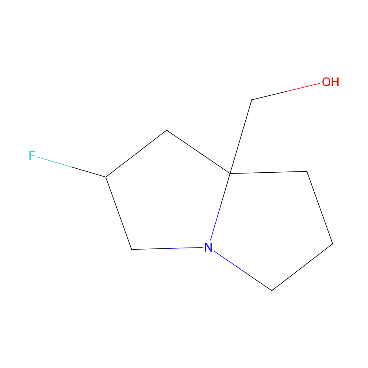 (2-Fluorotetrahydro-1H-pyrrolizin-7a(5H)-yl)methanol molecular structure, CAS 2621933-30-8