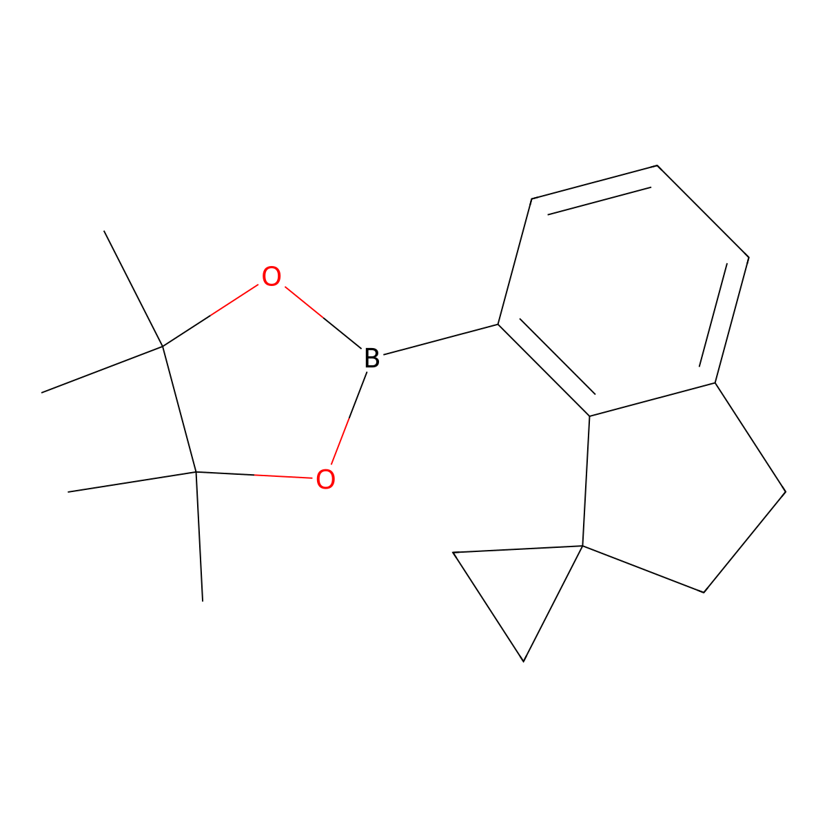 2-(2',3'-Dihydrospiro[cyclopropane-1,1'-inden]-7'-YL)-4,4,5,5-tetramethyl-1,3,2-dioxaborolane molecular structure, CAS 2621933-60-4