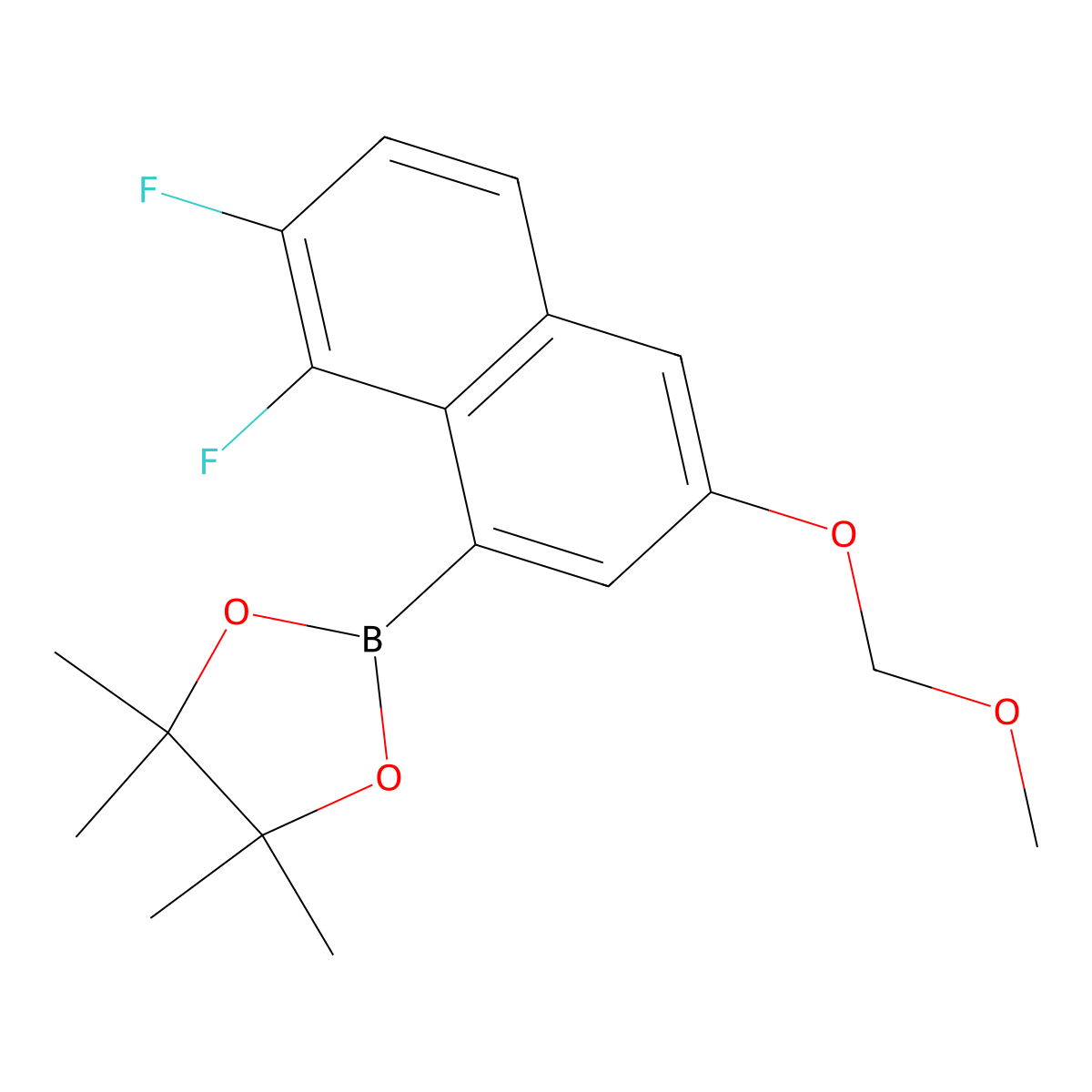 2-(7,8-Difluoro-3-(methoxymethoxy)naphthalen-1-yl)-4,4,5,5-tetramethyl-1,3,2-dioxaborolane molecular structure, CAS 2621935-35-9