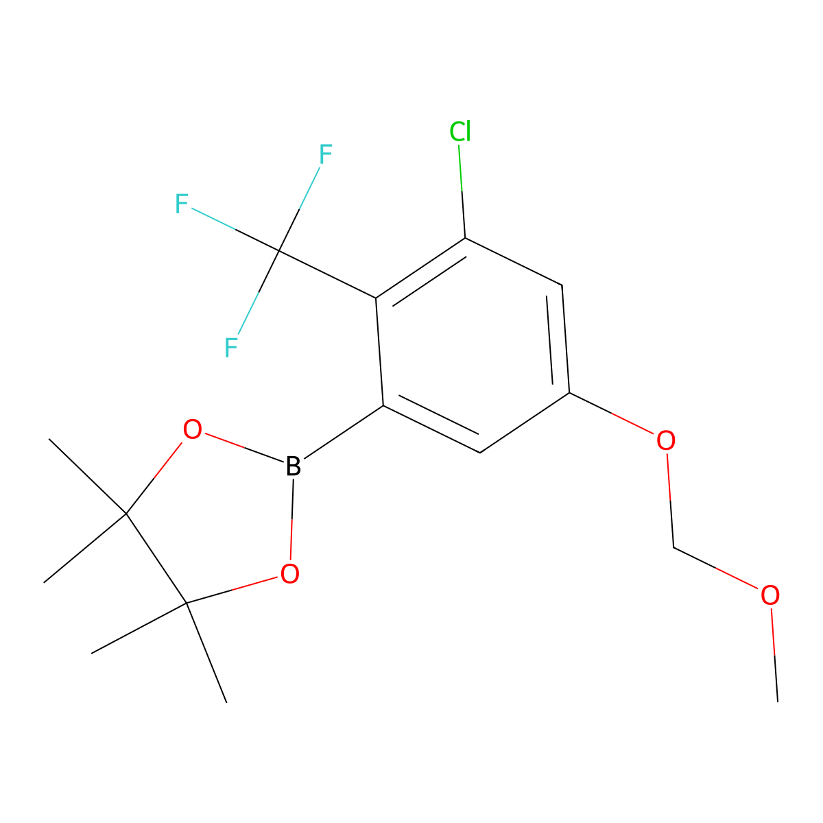 3-Chloro-5-(methoxymethoxy)-2-(trifluoromethyl)phenylboronic Acid Pinacol Ester molecular structure, CAS 2621936-30-7