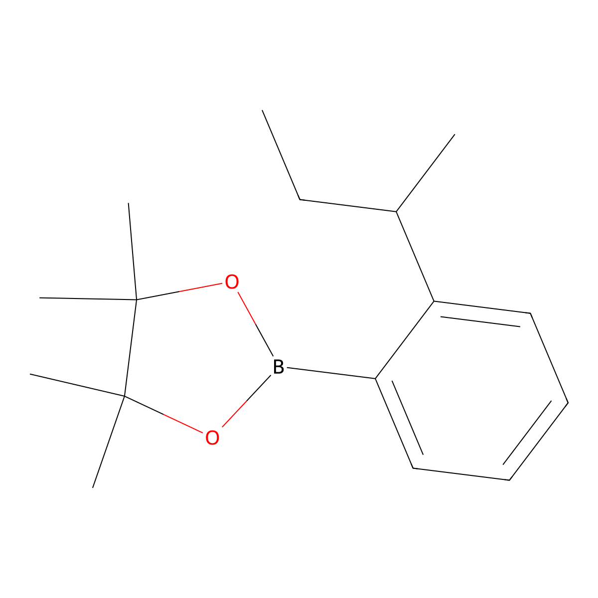 2-[2-(Butan-2-yl)phenyl]-4,4,5,5-tetramethyl-1,3,2-dioxaborolane molecular structure, CAS 2621936-59-0