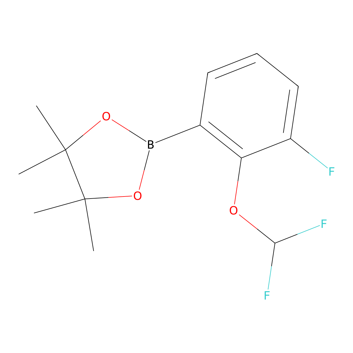 2-(2-(Difluoromethoxy)-3-fluorophenyl)-4,4,5,5-tetramethyl-1,3,2-dioxaborolane molecular structure, CAS 2621936-65-8