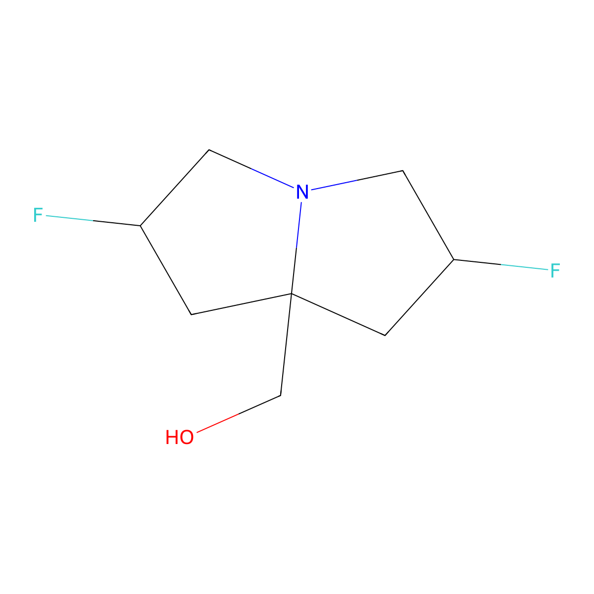 (2,6-Difluoro-1,2,3,5,6,7-hexahydropyrrolizin-8-yl)methanol molecular structure, CAS 2621938-62-1