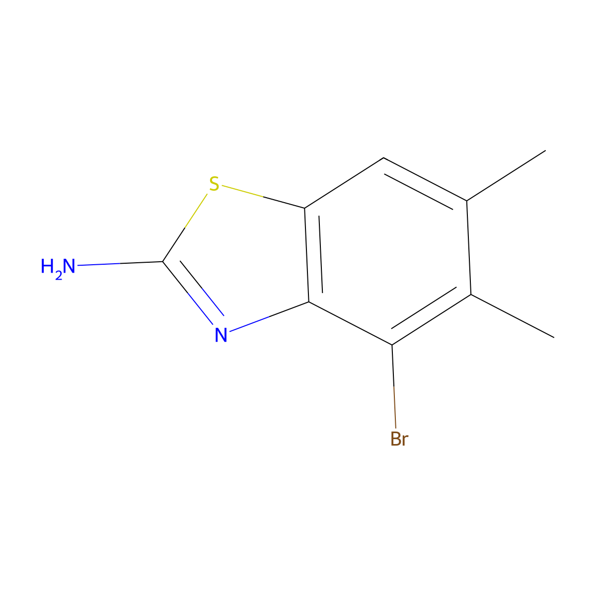 4-Bromo-5,6-dimethylbenzo[d]thiazol-2-amine molecular structure, CAS 2621939-22-6