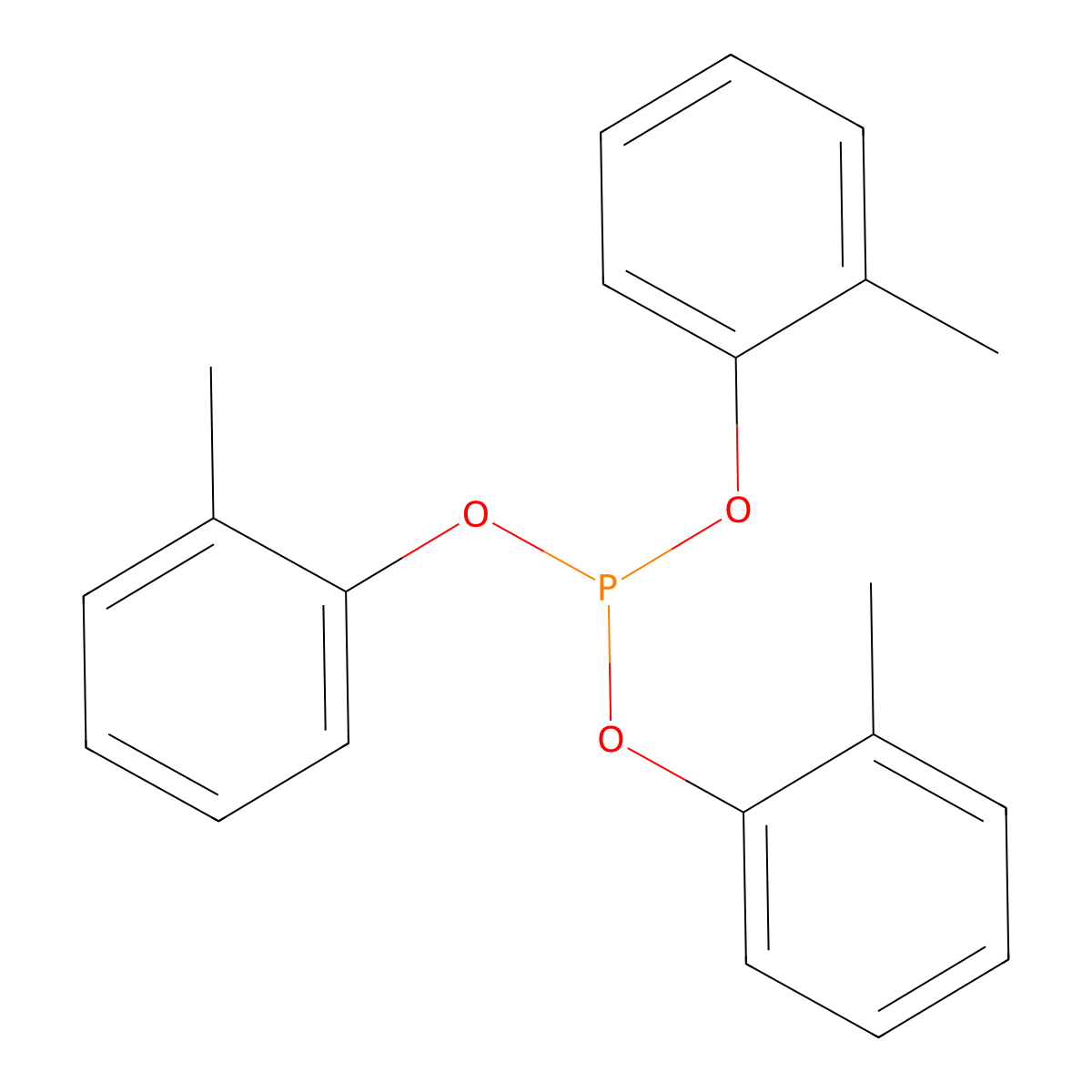 Tri-o-cresyl phosphite molecular structure, CAS 2622-08-4
