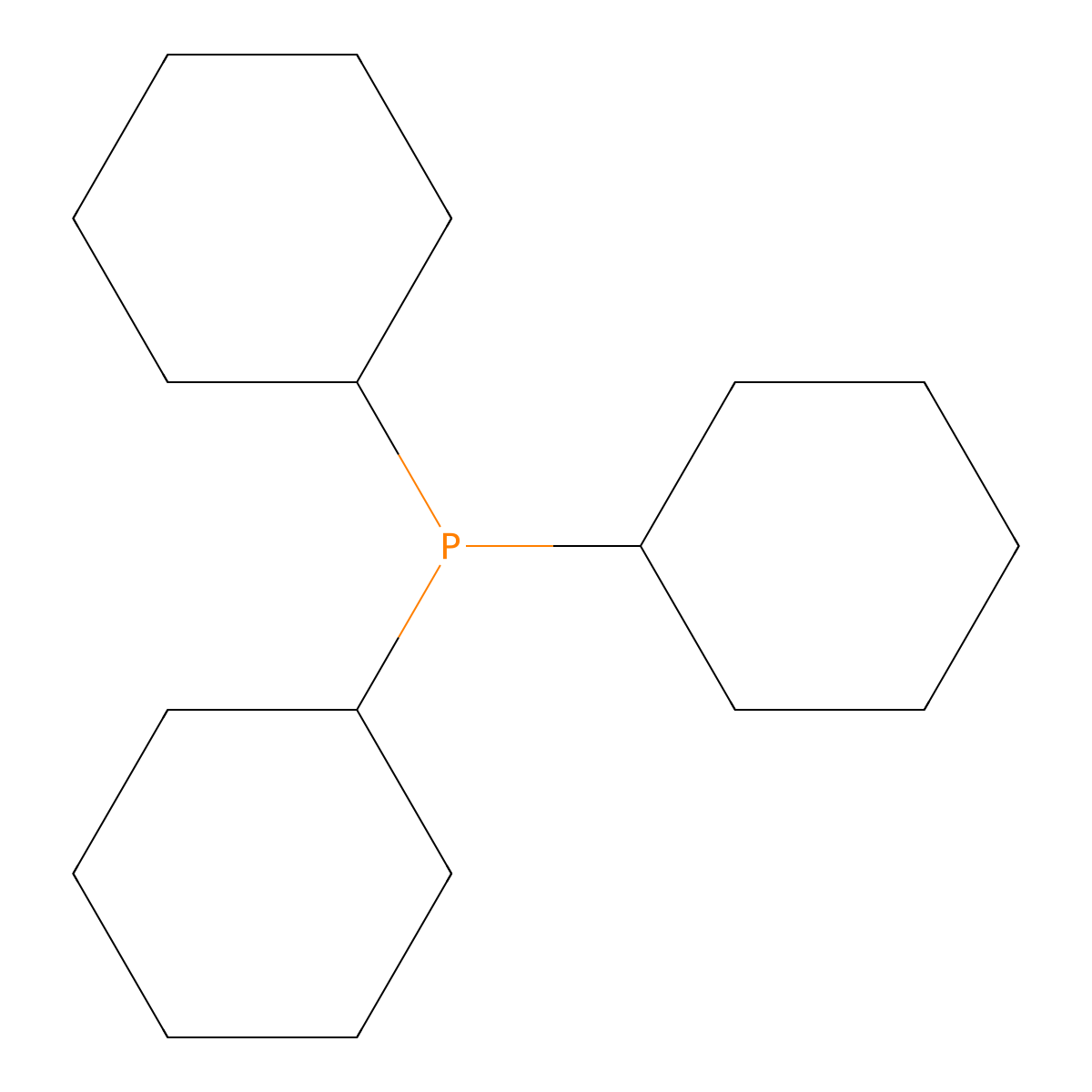 Tricyclohexylphosphine molecular structure, CAS 2622-14-2