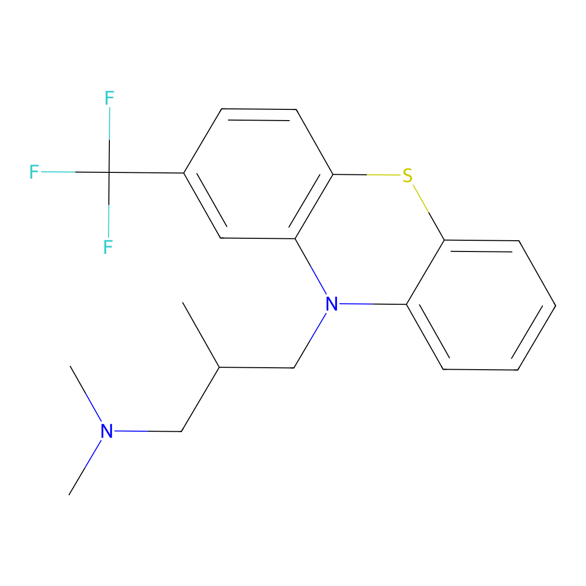 Trifluomeprazine molecular structure, CAS 2622-37-9