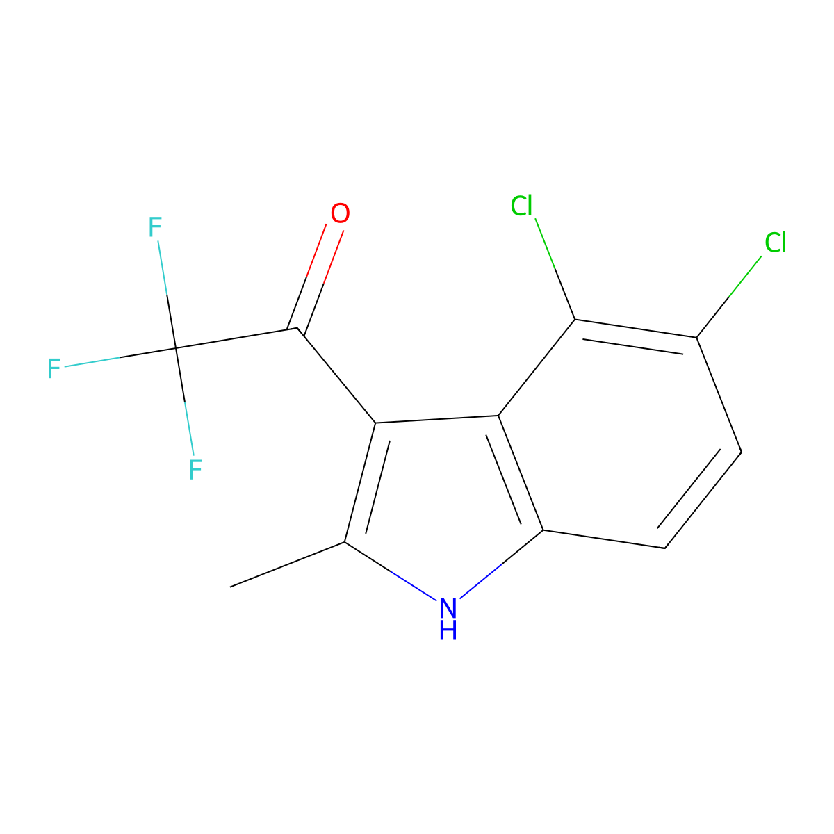 1-(4,5-dichloro-2-methyl-1H-indol-3-yl)-2,2,2-trifluoroethan-1-one molecular structure, CAS 2622196-16-9