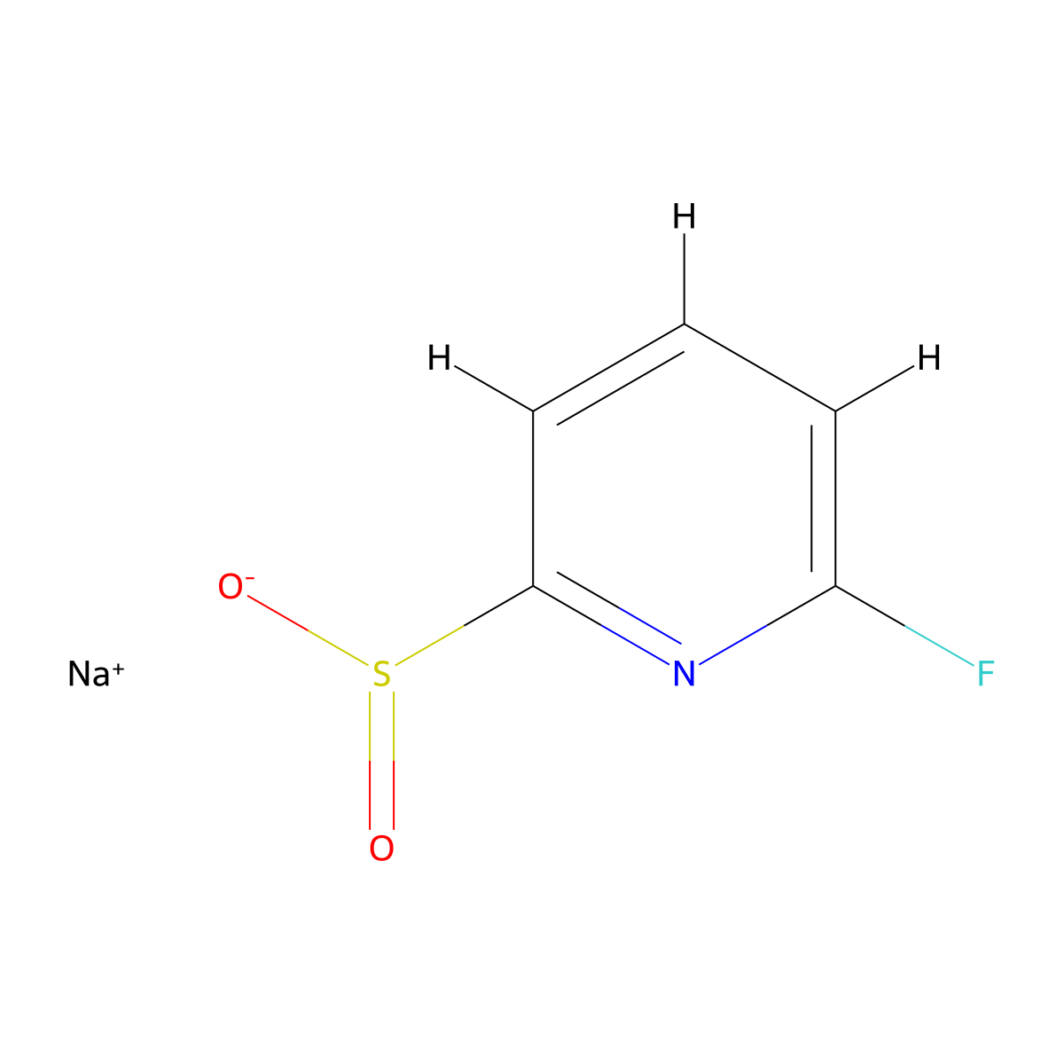 Sodium 6-fluoropyridine-2-sulfinate molecular structure, CAS 2622208-84-6