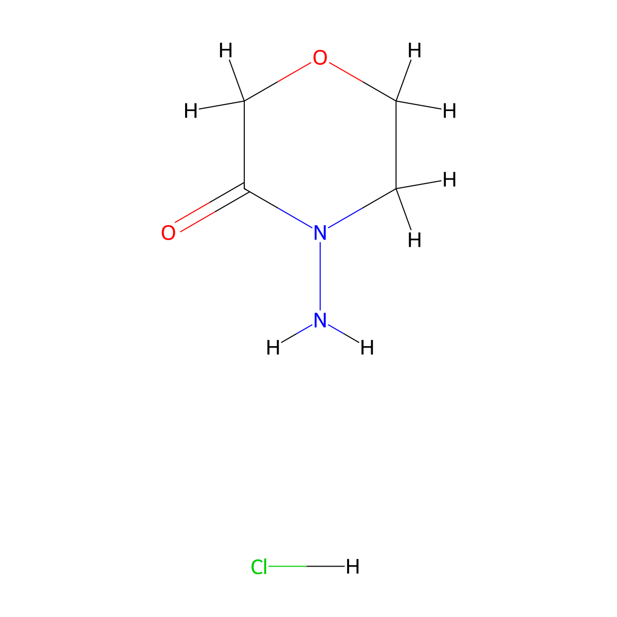 4-Aminomorpholin-3-one hydrochloride molecular structure, CAS 2622234-46-0