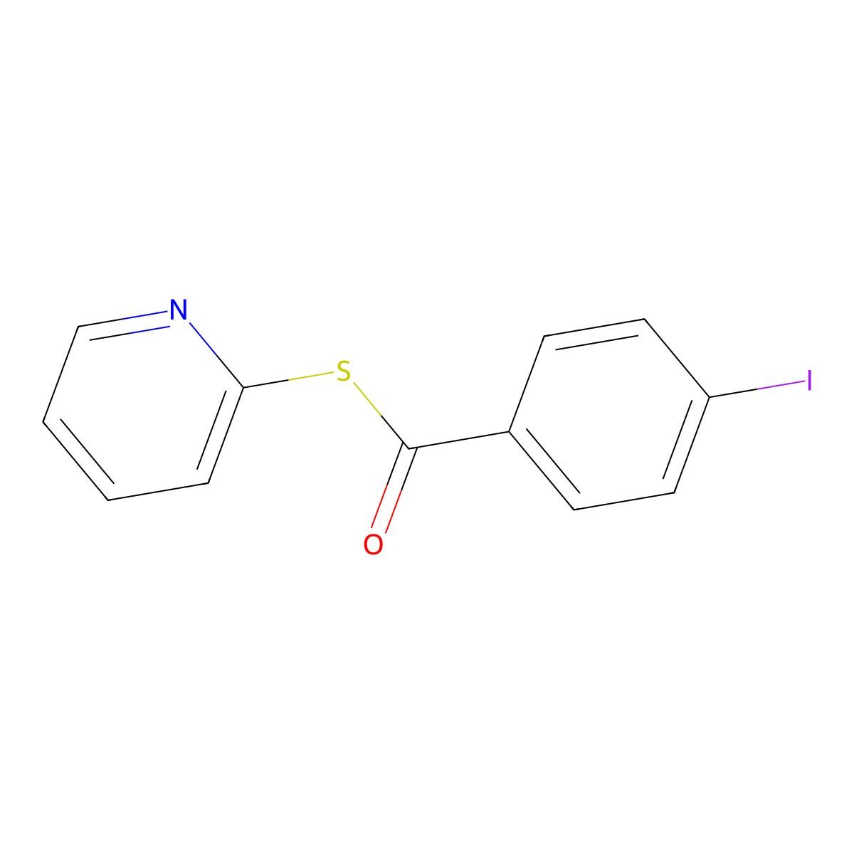 Benzenecarbothioic acid, 4-iodo-, S-2-pyridinyl ester molecular structure, CAS 262267-33-4