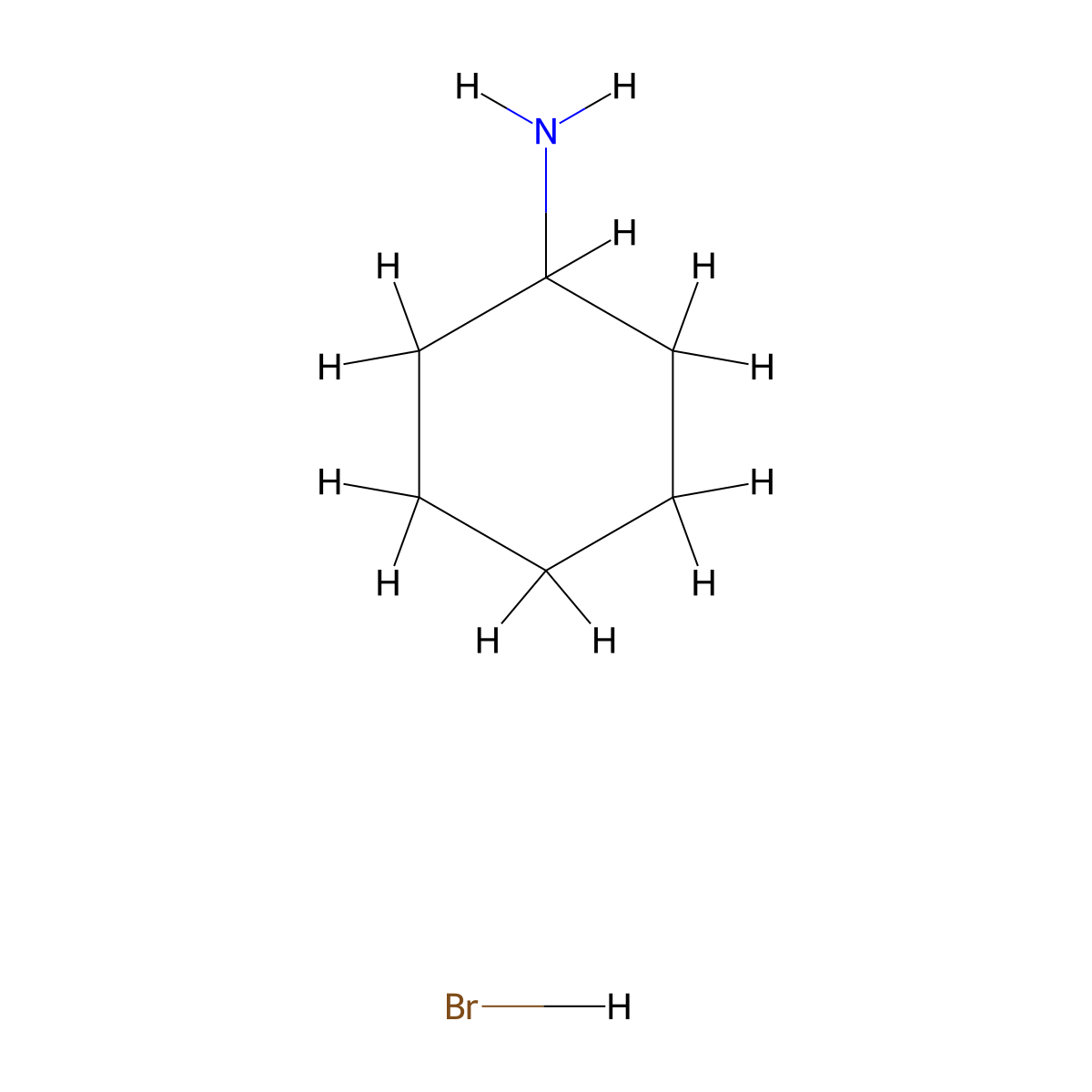 Cyclohexylammonium bromide molecular structure, CAS 26227-54-3